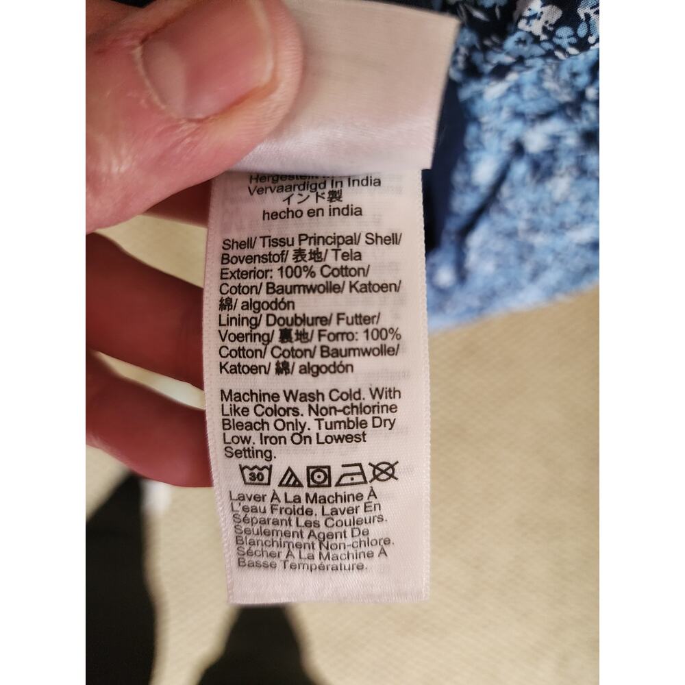 J. Crew Re-Imagined XS Blue Floral Ruffle Shoulder Dress Pockets CottageCore - Picture 8 of 8